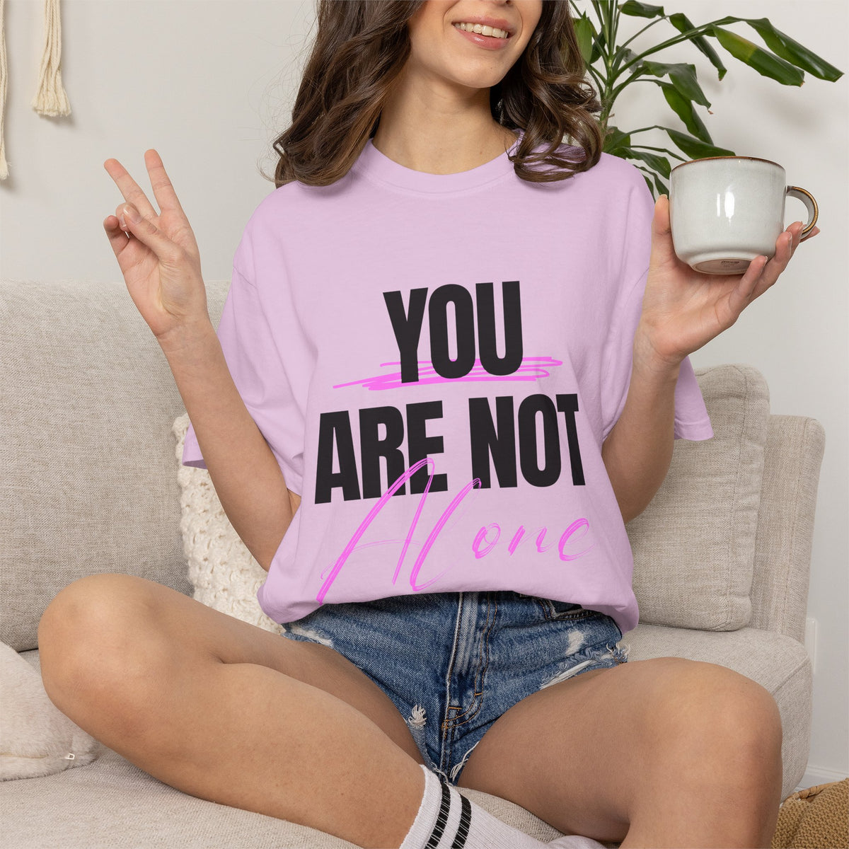 FPD - You Are Not Alone Mental Health Support Shirt | Inspirational Awareness Apparel & Overcomer Tee