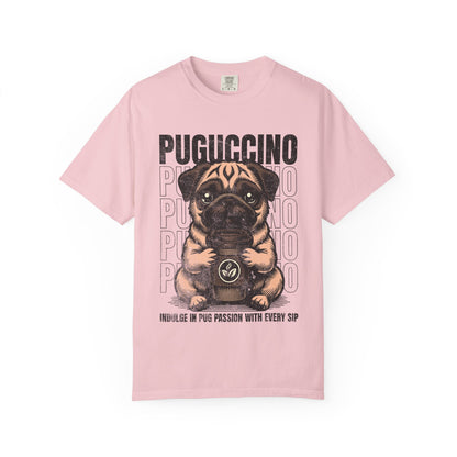 FPD - Puguccino Funny Pug Coffee T-Shirt | Indulge In Pug Passion Cute Dog Cappuccino Graphic Tee | Pet Lover Gift Shirt