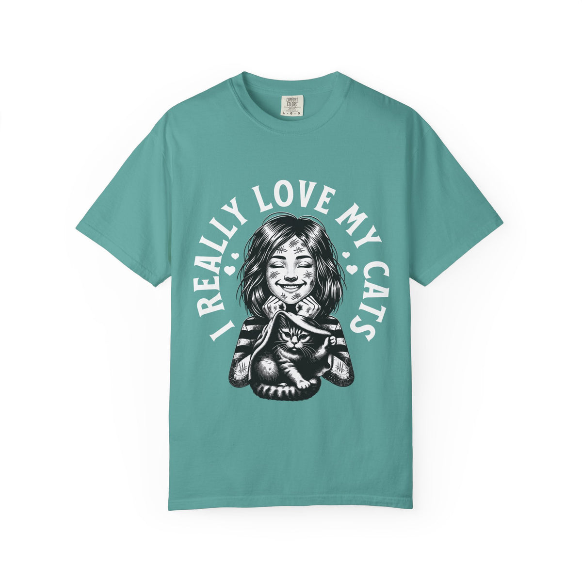 FPD - I Really Love My Cats T-Shirt | Scratched Up Cat Mom Graphic Tee | Funny Pet Lover Gift Shirt