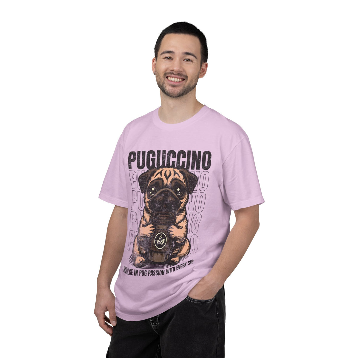FPD - Puguccino Funny Pug Coffee T-Shirt | Indulge In Pug Passion Cute Dog Cappuccino Graphic Tee | Pet Lover Gift Shirt