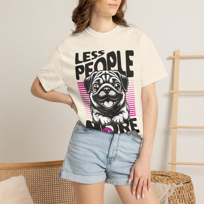 FPD - Less People More Dogs T-Shirt | Cute Pug Introvert Graphic Tee | Funny Pet Lover Gift Shirt