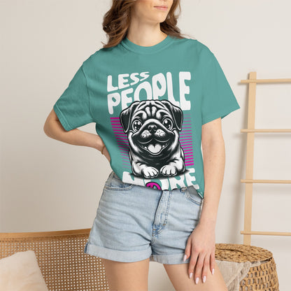 FPD - Less People More Dogs T-Shirt | Cute Pug Introvert Graphic Tee | Funny Pet Lover Gift Shirt