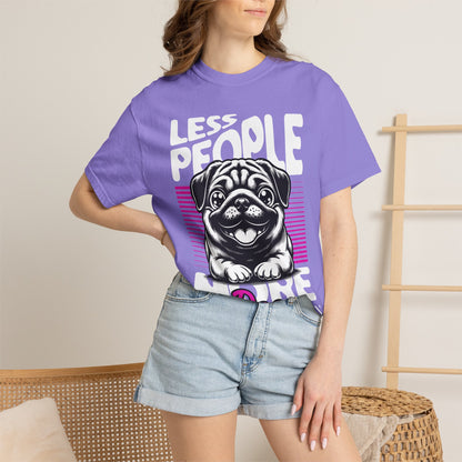 FPD - Less People More Dogs T-Shirt | Cute Pug Introvert Graphic Tee | Funny Pet Lover Gift Shirt
