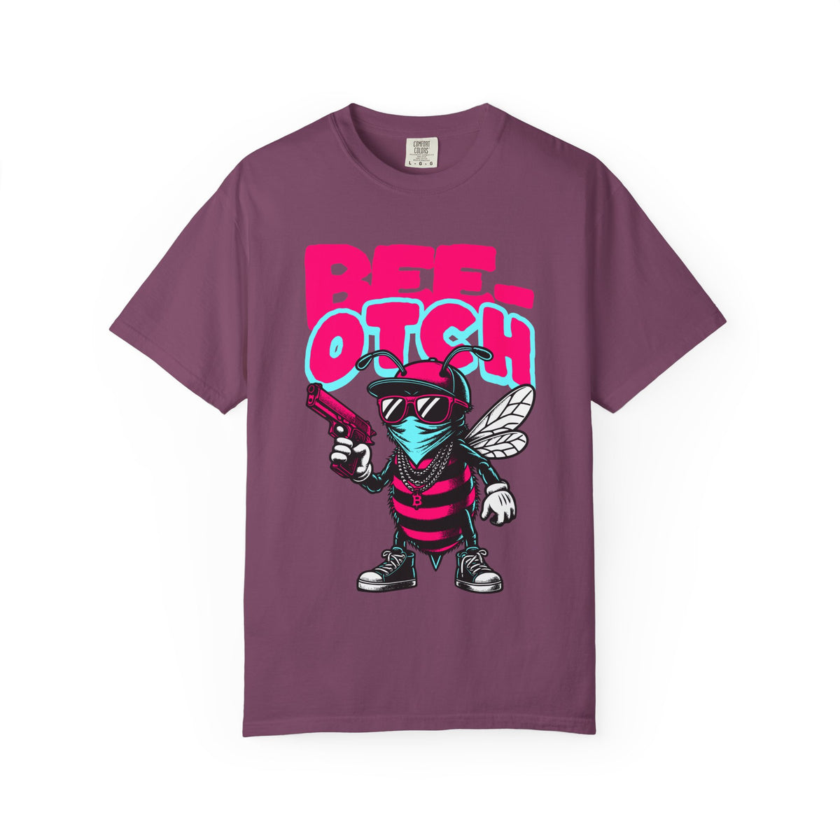 FPD - Bee-Otch Streetwear Graphic Tee – Funny Gangster Bee Unisex Heavyweight Cotton T-Shirt, Trendy Humorous Urban Apparel