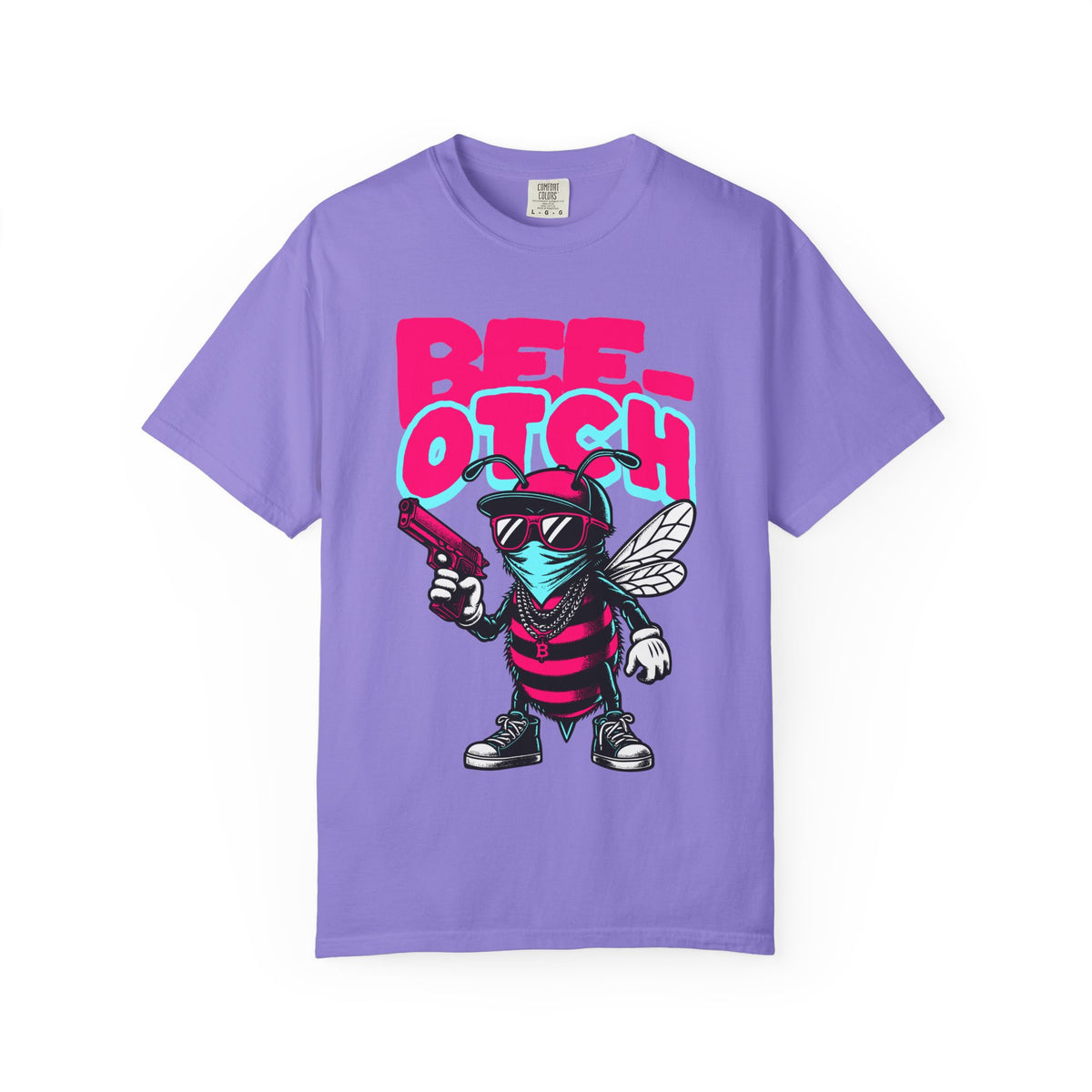 FPD - Bee-Otch Streetwear Graphic Tee – Funny Gangster Bee Unisex Heavyweight Cotton T-Shirt, Trendy Humorous Urban Apparel