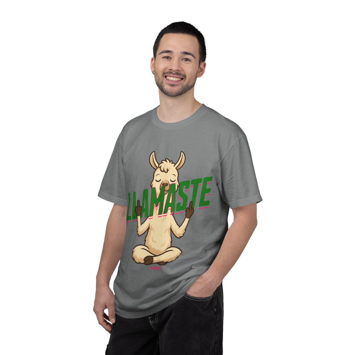 FPD - Llamaste B*itches Yoga Llama Funny Meditation Streetwear Unisex Heavyweight Cotton T-Shirt, Sarcastic Zen Animal Graphic Tee