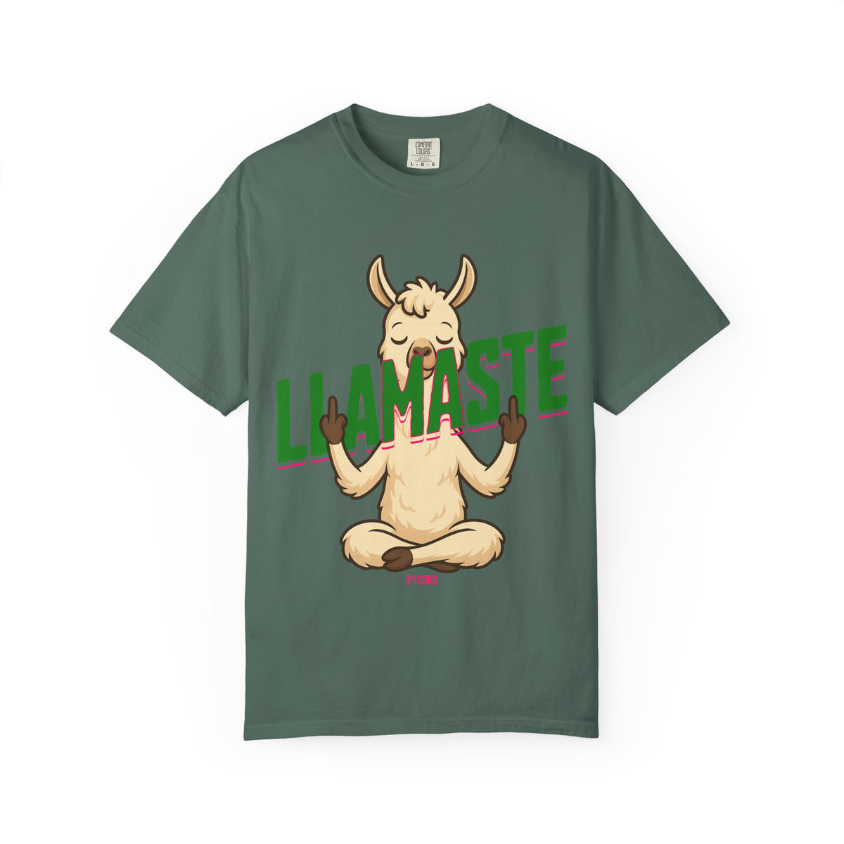 FPD - Llamaste B*itches Yoga Llama Funny Meditation Streetwear Unisex Heavyweight Cotton T-Shirt, Sarcastic Zen Animal Graphic Tee