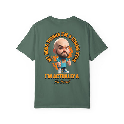 Corporate Damage™ - BPD - Funny Office Humor T-Shirt | My Boss Thinks I'm A Rising Star I'm Actually A Fire Hazard Graphic Tee | Sarcastic Workplace Joke Shirt
