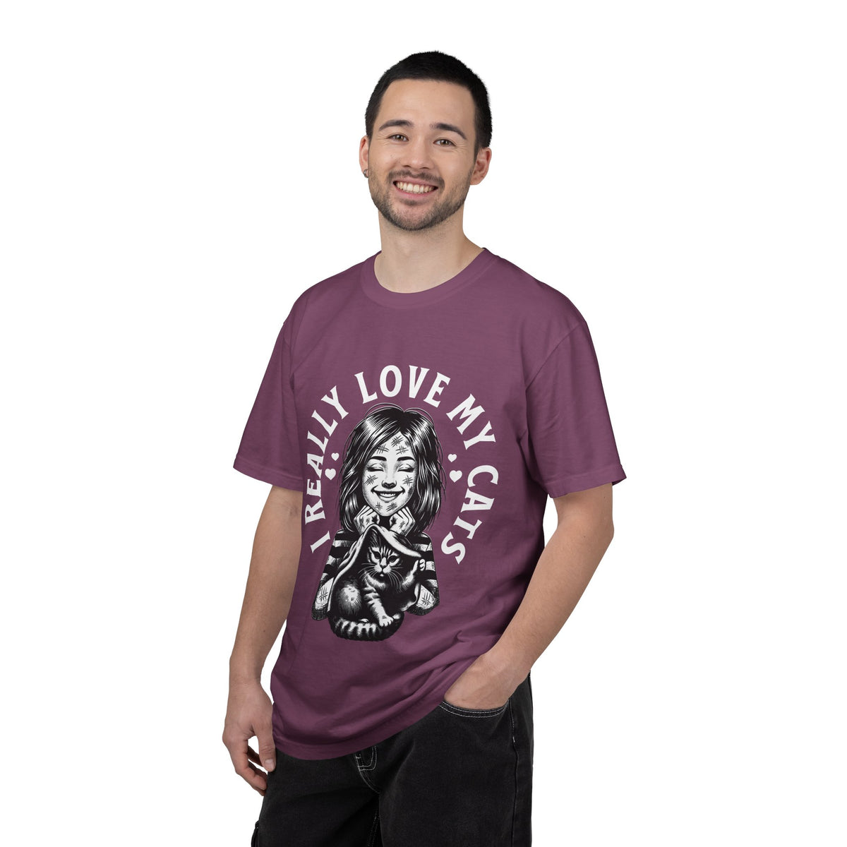 FPD - I Really Love My Cats T-Shirt | Scratched Up Cat Mom Graphic Tee | Funny Pet Lover Gift Shirt
