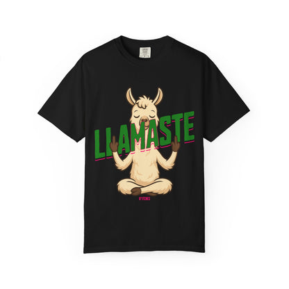 FPD - Llamaste B*itches Yoga Llama Funny Meditation Streetwear Unisex Heavyweight Cotton T-Shirt, Sarcastic Zen Animal Graphic Tee