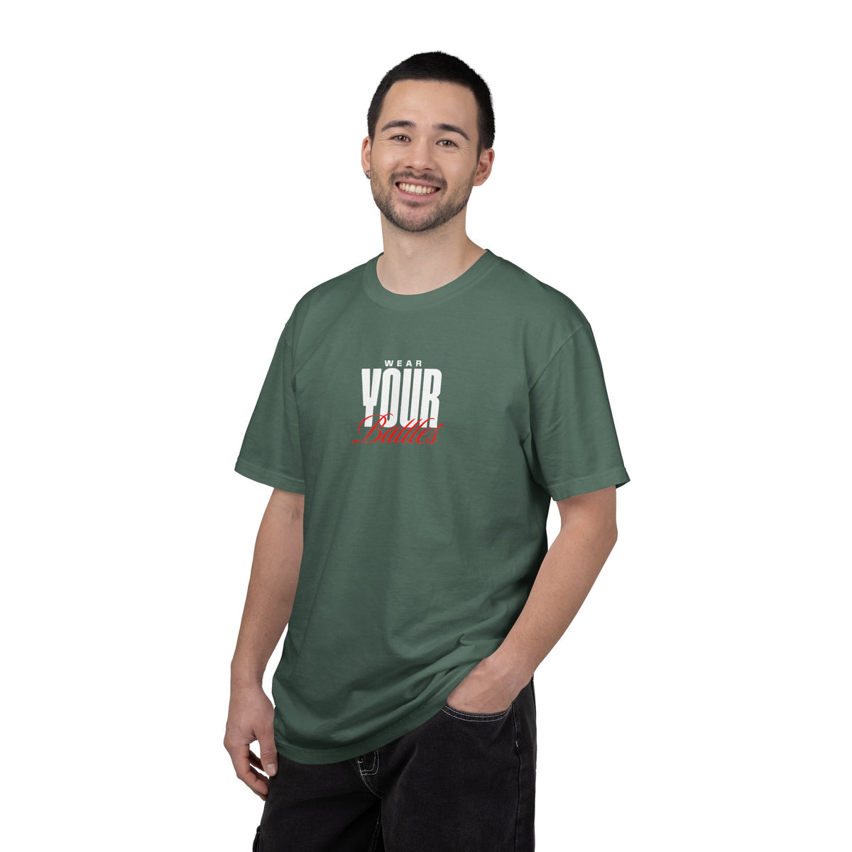 FPD - Wear Your Battles T-Shirt | Inspirational Motivational Typography Graphic Tee | Bold Statement Apparel