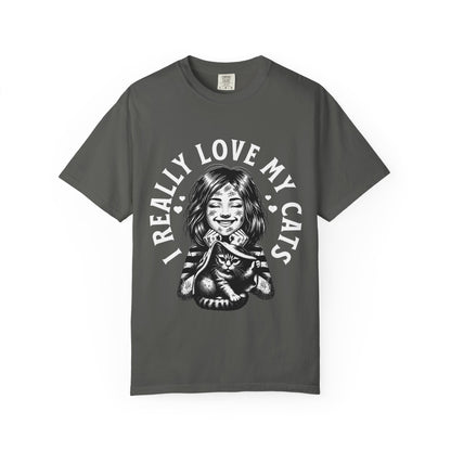 FPD - I Really Love My Cats T-Shirt | Scratched Up Cat Mom Graphic Tee | Funny Pet Lover Gift Shirt