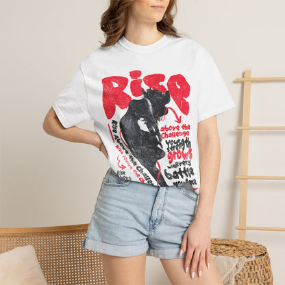FPD - Rise Above the Challenge Grunge Tee | Mental Health Resilience & Inner Strength Apparel