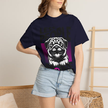 FPD - Less People More Dogs T-Shirt | Cute Pug Introvert Graphic Tee | Funny Pet Lover Gift Shirt