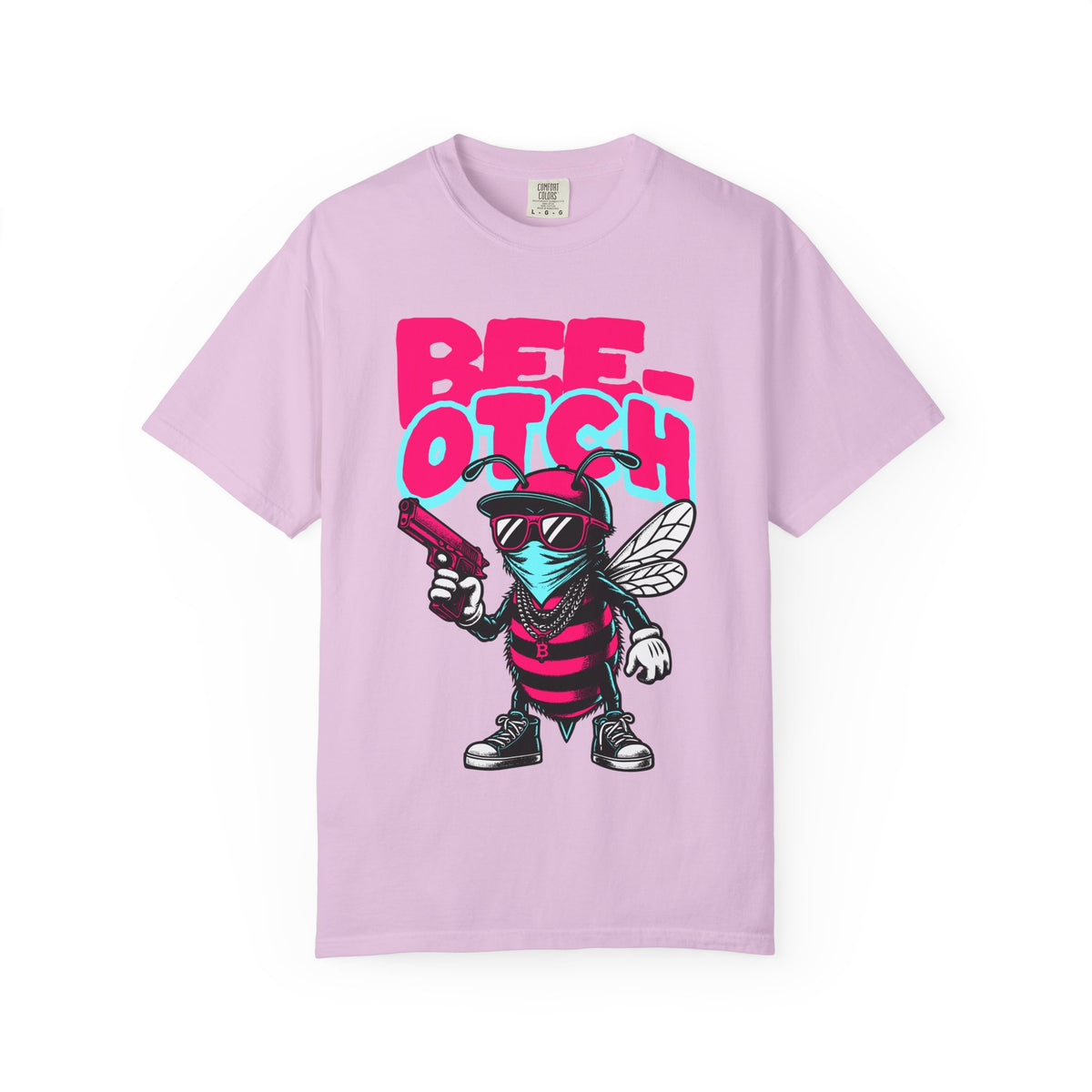 FPD - Bee-Otch Streetwear Graphic Tee – Funny Gangster Bee Unisex Heavyweight Cotton T-Shirt, Trendy Humorous Urban Apparel