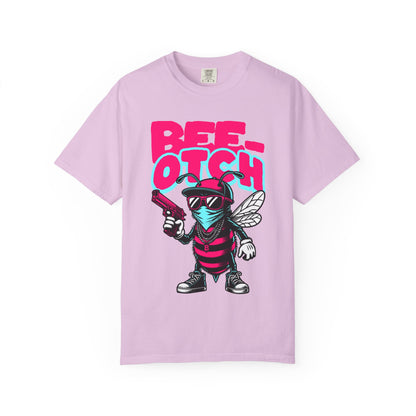 FPD - Bee-Otch Streetwear Graphic Tee – Funny Gangster Bee Unisex Heavyweight Cotton T-Shirt, Trendy Humorous Urban Apparel