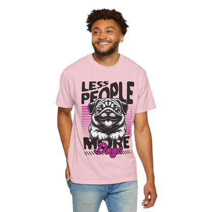 FPD - Less People More Dogs T-Shirt | Cute Pug Introvert Graphic Tee | Funny Pet Lover Gift Shirt