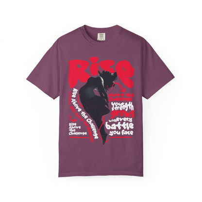 FPD - Rise Above the Challenge Grunge Tee | Mental Health Resilience & Inner Strength Apparel