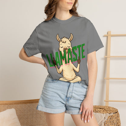 FPD - Llamaste B*itches Yoga Llama Funny Meditation Streetwear Unisex Heavyweight Cotton T-Shirt, Sarcastic Zen Animal Graphic Tee
