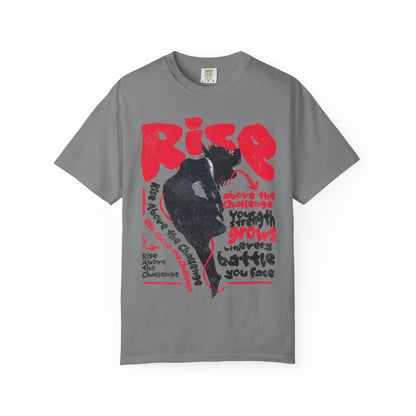 FPD - Rise Above the Challenge Grunge Tee | Mental Health Resilience & Inner Strength Apparel