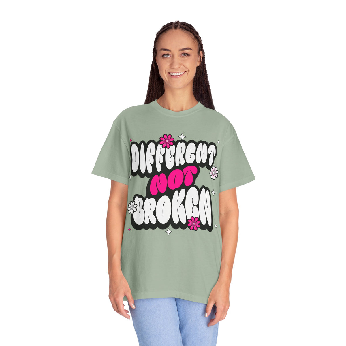 FPD - Different Not Broken Retro Groovy Shirt | Neurodiversity Acceptance & Mental Health Support Tee
