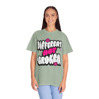 FPD - Different Not Broken Retro Groovy Shirt | Neurodiversity Acceptance & Mental Health Support Tee