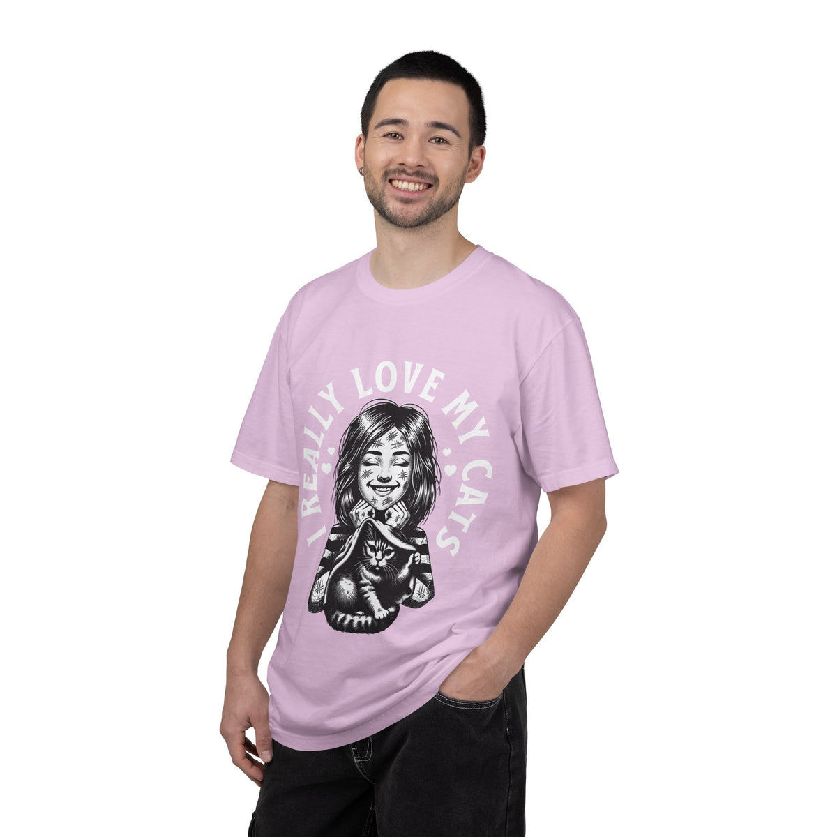 FPD - I Really Love My Cats T-Shirt | Scratched Up Cat Mom Graphic Tee | Funny Pet Lover Gift Shirt