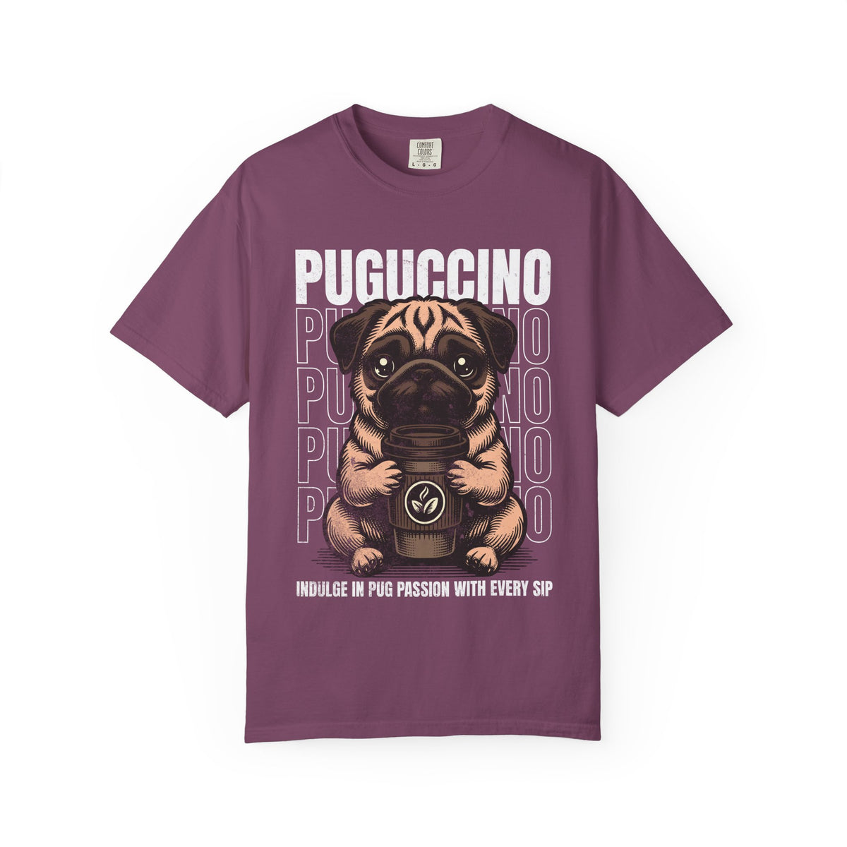 FPD - Puguccino Funny Pug Coffee T-Shirt | Indulge In Pug Passion Cute Dog Cappuccino Graphic Tee | Pet Lover Gift Shirt