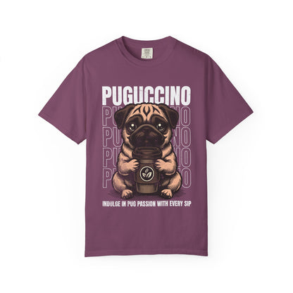 FPD - Puguccino Funny Pug Coffee T-Shirt | Indulge In Pug Passion Cute Dog Cappuccino Graphic Tee | Pet Lover Gift Shirt