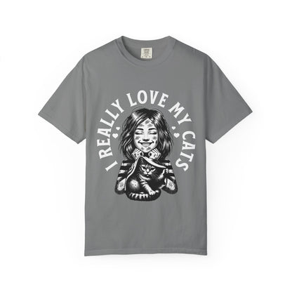 FPD - I Really Love My Cats T-Shirt | Scratched Up Cat Mom Graphic Tee | Funny Pet Lover Gift Shirt