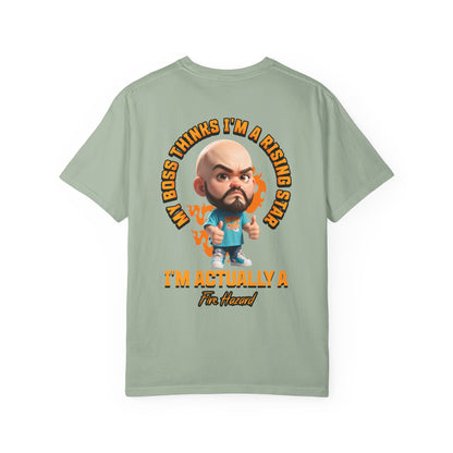 Corporate Damage™ - BPD - Funny Office Humor T-Shirt | My Boss Thinks I'm A Rising Star I'm Actually A Fire Hazard Graphic Tee | Sarcastic Workplace Joke Shirt
