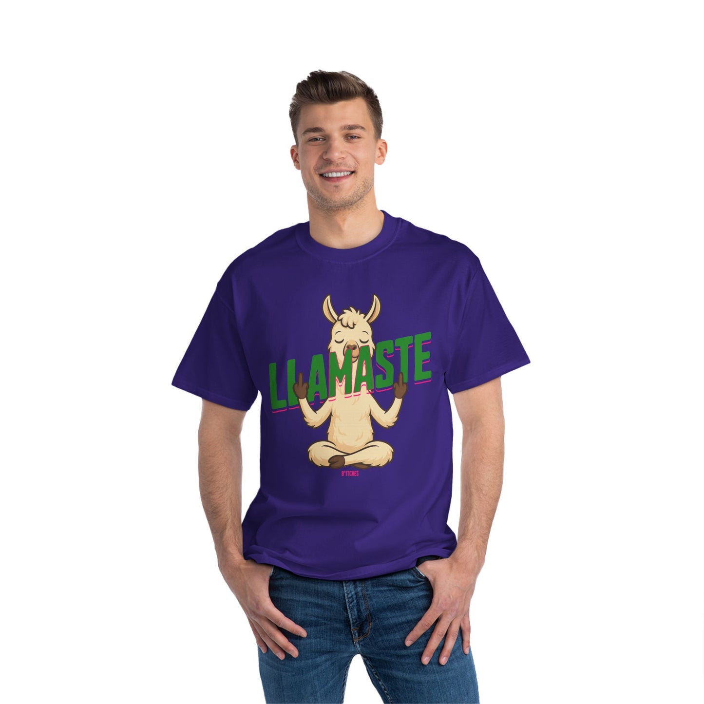 Funny Oversized T-Shirt Print – Yoga Llama Graphic Tee for Men & Women