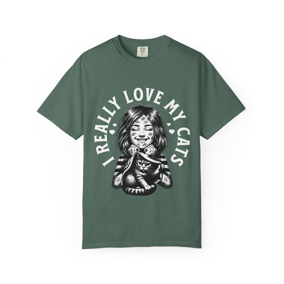 FPD - I Really Love My Cats T-Shirt | Scratched Up Cat Mom Graphic Tee | Funny Pet Lover Gift Shirt