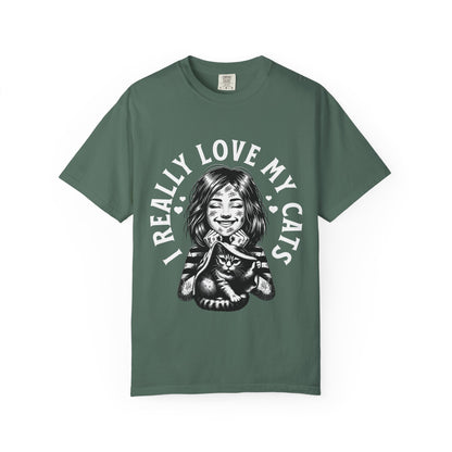 FPD - I Really Love My Cats T-Shirt | Scratched Up Cat Mom Graphic Tee | Funny Pet Lover Gift Shirt