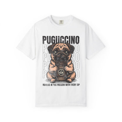 FPD - Puguccino Funny Pug Coffee T-Shirt | Indulge In Pug Passion Cute Dog Cappuccino Graphic Tee | Pet Lover Gift Shirt