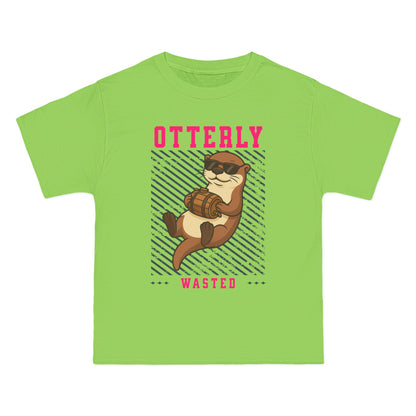 Otterly Wasted Oversized T-Shirt – Funny Animal Pun Graphic Tee | Beer Party Print
