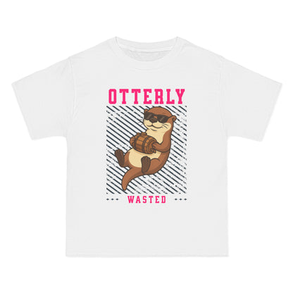 Otterly Wasted Oversized T-Shirt – Funny Animal Pun Graphic Tee | Beer Party Print