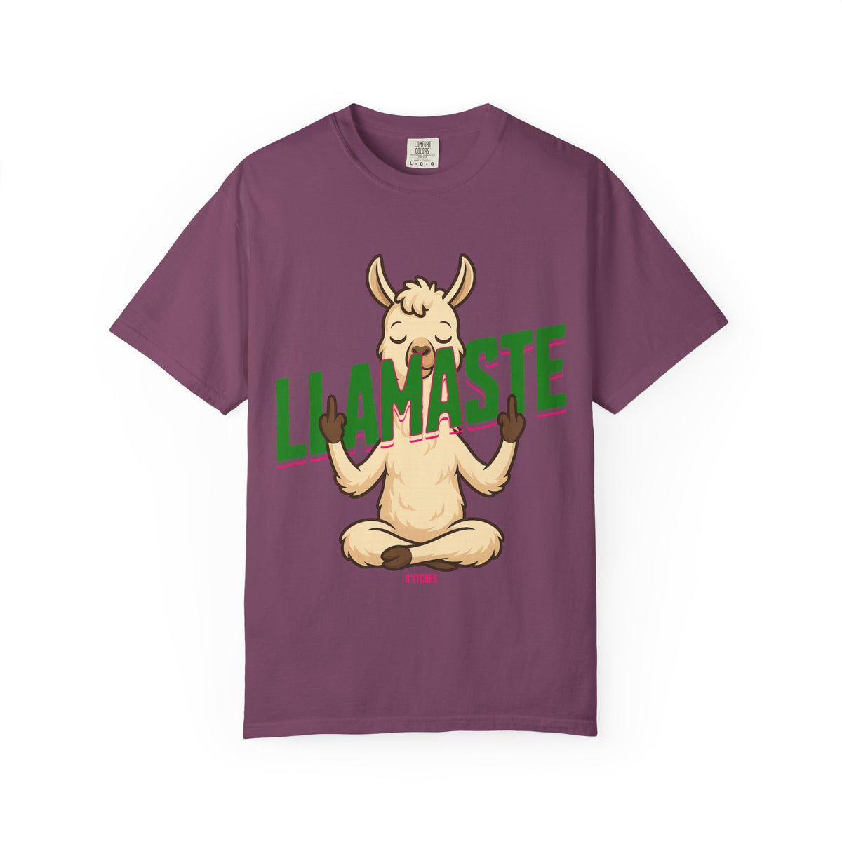 FPD - Llamaste B*itches Yoga Llama Funny Meditation Streetwear Unisex Heavyweight Cotton T-Shirt, Sarcastic Zen Animal Graphic Tee