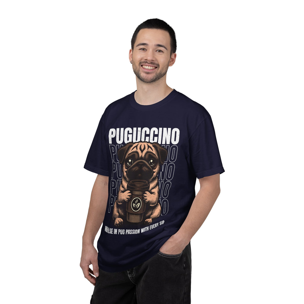 FPD - Puguccino Funny Pug Coffee T-Shirt | Indulge In Pug Passion Cute Dog Cappuccino Graphic Tee | Pet Lover Gift Shirt