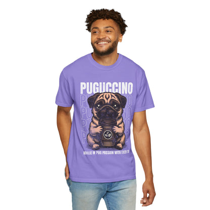 FPD - Puguccino Funny Pug Coffee T-Shirt | Indulge In Pug Passion Cute Dog Cappuccino Graphic Tee | Pet Lover Gift Shirt