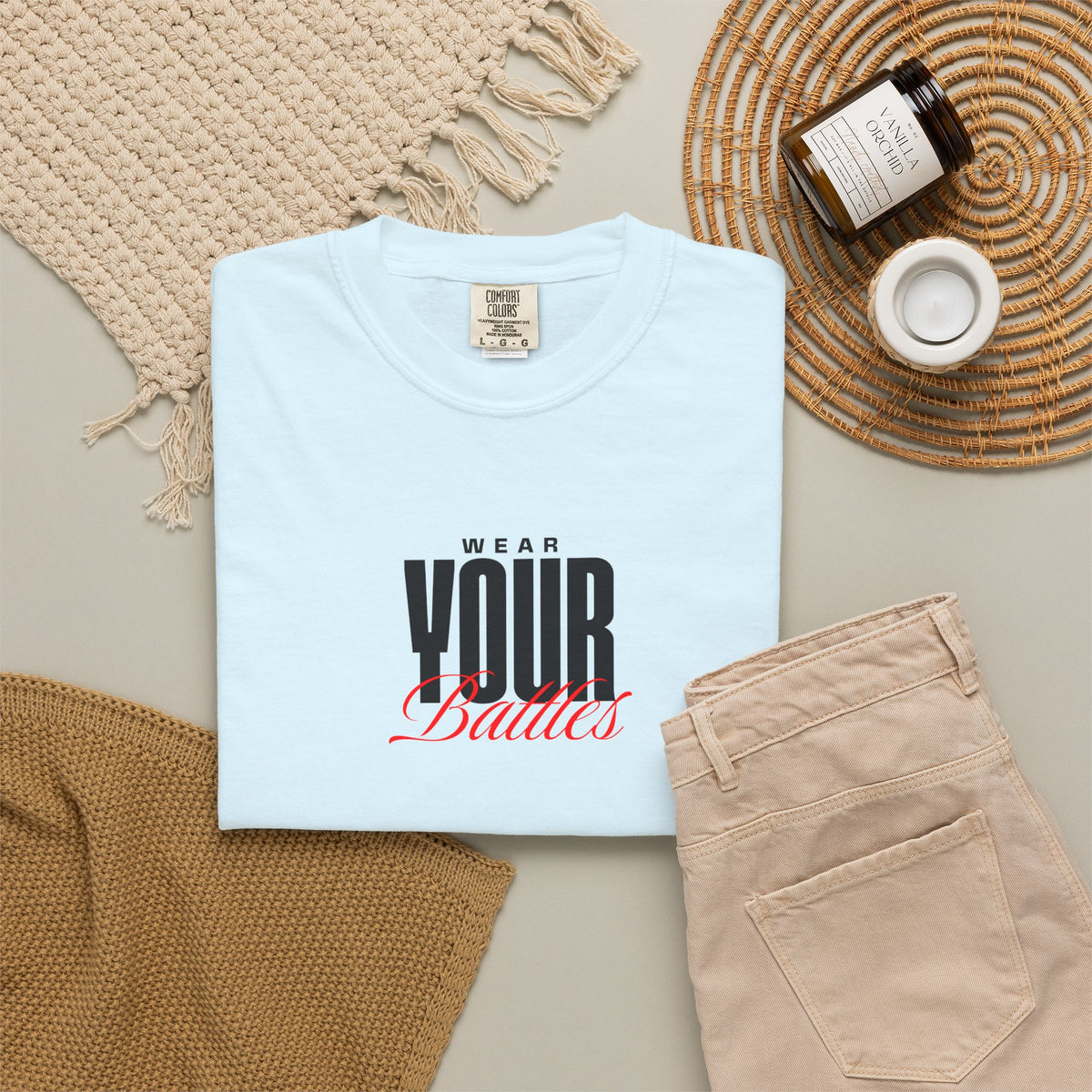 FPD - Wear Your Battles T-Shirt | Inspirational Motivational Typography Graphic Tee | Bold Statement Apparel
