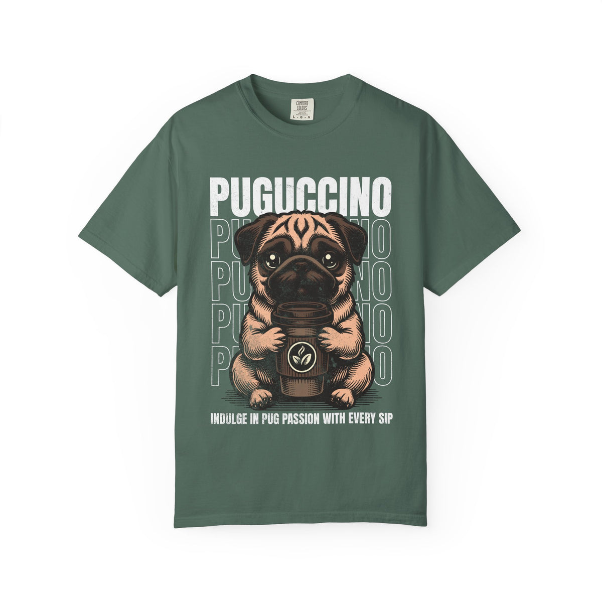 FPD - Puguccino Funny Pug Coffee T-Shirt | Indulge In Pug Passion Cute Dog Cappuccino Graphic Tee | Pet Lover Gift Shirt