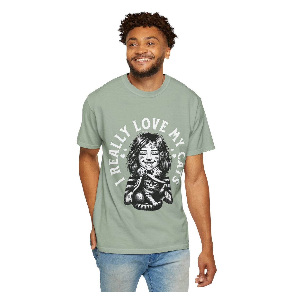 FPD - I Really Love My Cats T-Shirt | Scratched Up Cat Mom Graphic Tee | Funny Pet Lover Gift Shirt