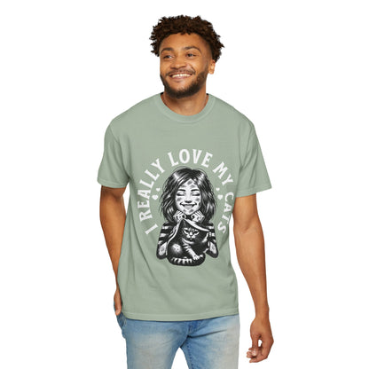 FPD - I Really Love My Cats T-Shirt | Scratched Up Cat Mom Graphic Tee | Funny Pet Lover Gift Shirt