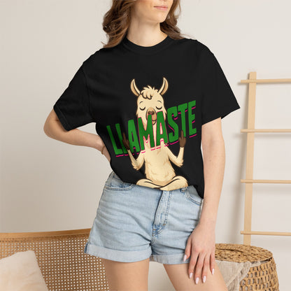 FPD - Llamaste B*itches Yoga Llama Funny Meditation Streetwear Unisex Heavyweight Cotton T-Shirt, Sarcastic Zen Animal Graphic Tee