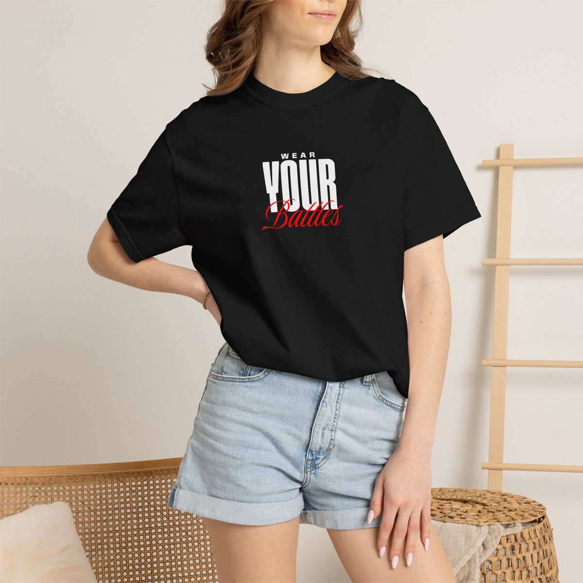 FPD - Wear Your Battles T-Shirt | Inspirational Motivational Typography Graphic Tee | Bold Statement Apparel