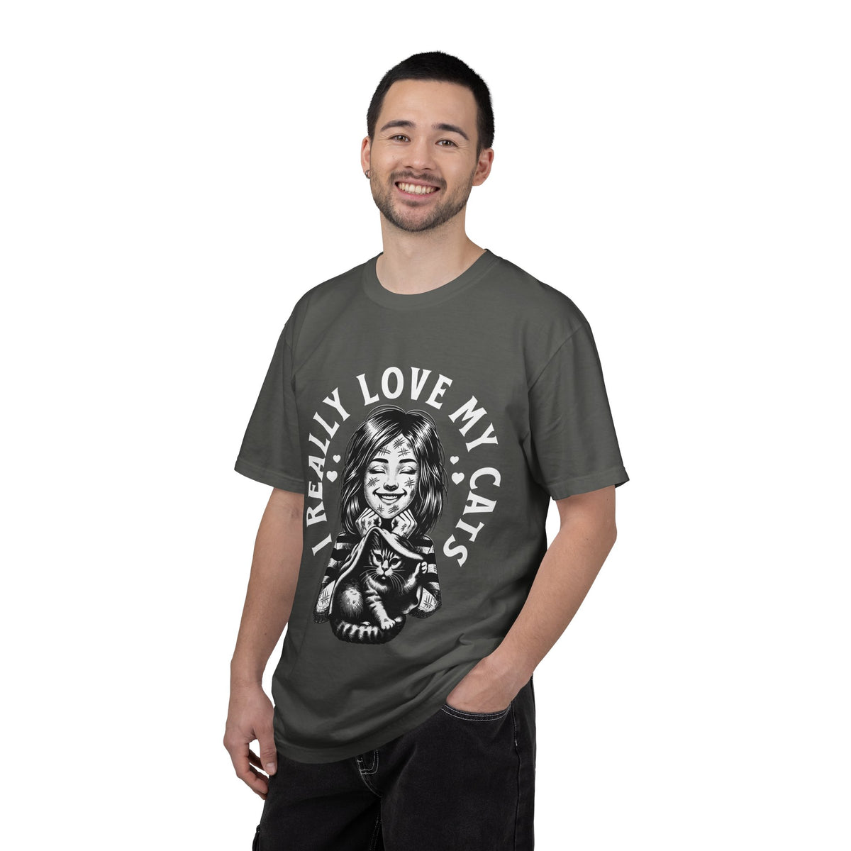 FPD - I Really Love My Cats T-Shirt | Scratched Up Cat Mom Graphic Tee | Funny Pet Lover Gift Shirt