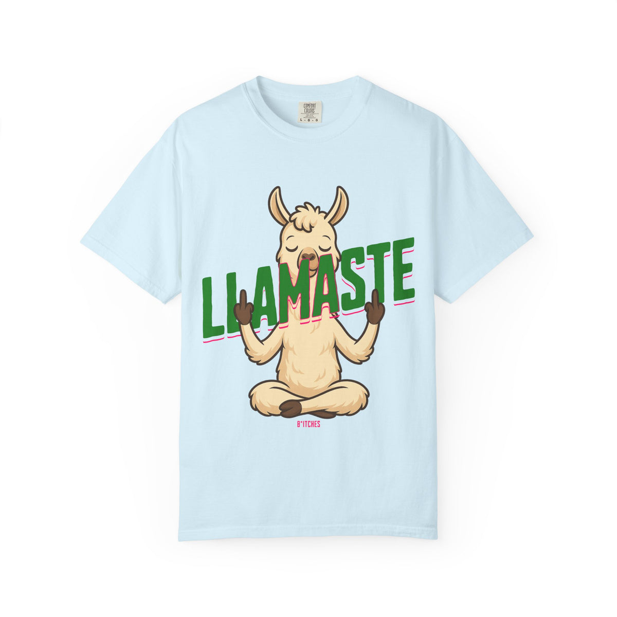 FPD - Llamaste B*itches Yoga Llama Funny Meditation Streetwear Unisex Heavyweight Cotton T-Shirt, Sarcastic Zen Animal Graphic Tee