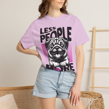 FPD - Less People More Dogs T-Shirt | Cute Pug Introvert Graphic Tee | Funny Pet Lover Gift Shirt