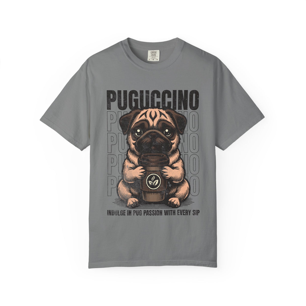 FPD - Puguccino Funny Pug Coffee T-Shirt | Indulge In Pug Passion Cute Dog Cappuccino Graphic Tee | Pet Lover Gift Shirt